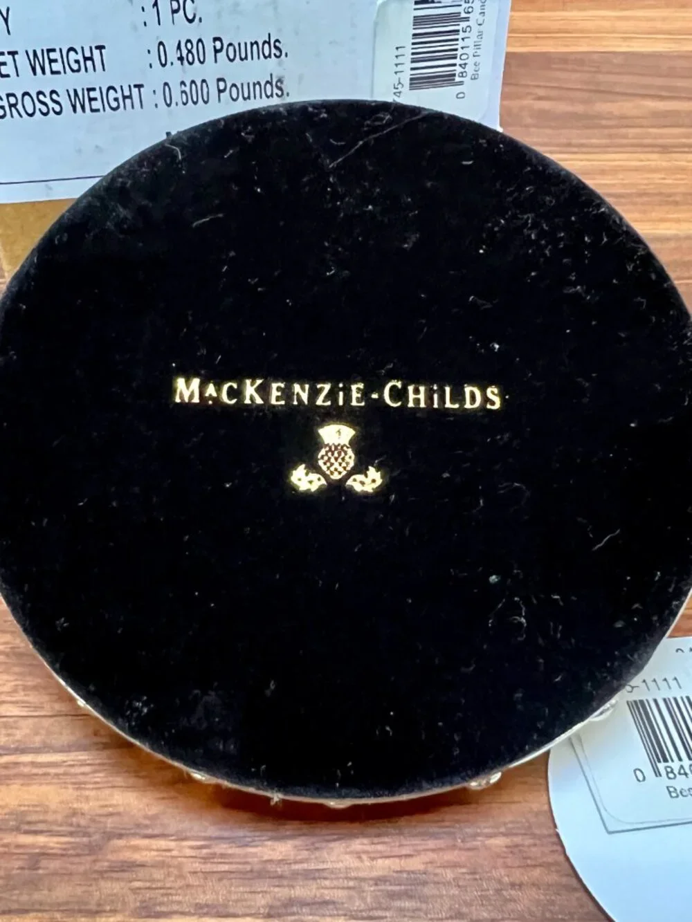 Retired MacKenzie-Childs BEE Pillar Candle Holder